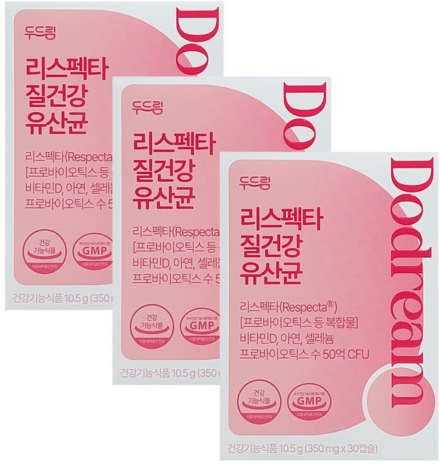 두드림 리스펙타 질 건강 생유산균 10.5g, 30회분, 3개