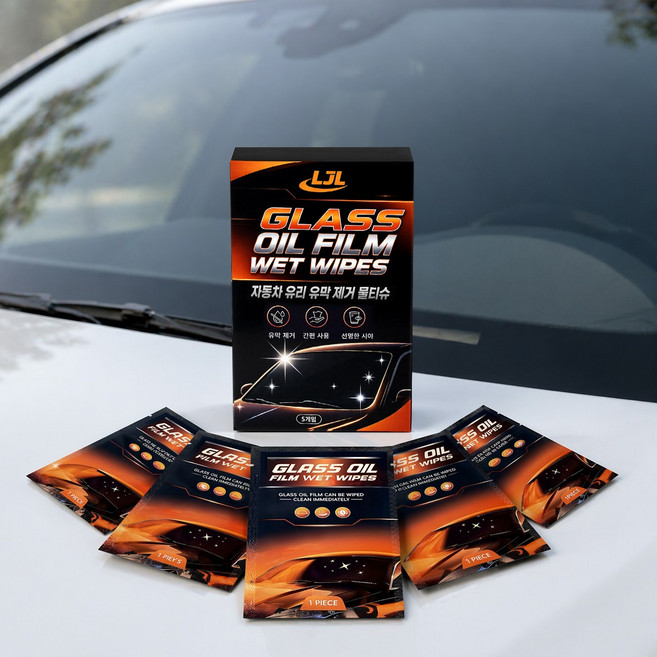 DDEHBFVW 자동차 유리 유막 제거 물티슈 차량 유리 발수 세정티슈 다용도 크리너 자동차 세차 용품, 1개, 5개
