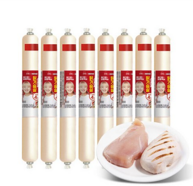 (롯데햄x히밥)국민간식 오리지날 닭가슴살 키스틱 소시지 25g 50개