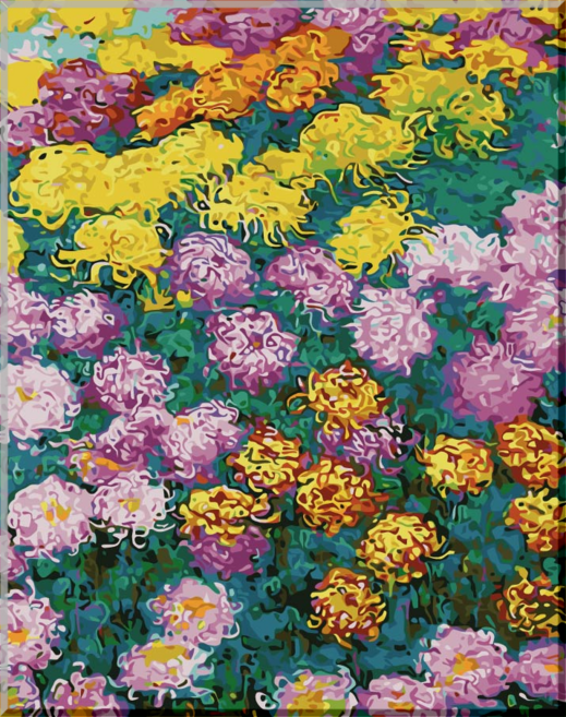 모모픽스페인팅 DIY명화그리기 40x50cm J12 모네 국화침대 물감2배