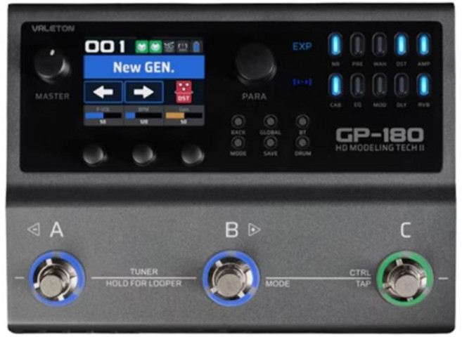 Valeton GP-180 멀티 이펙트 페달 전문 프로세서 스테이지용 스테레오 밸런스드/언밸런스드 출력 지원