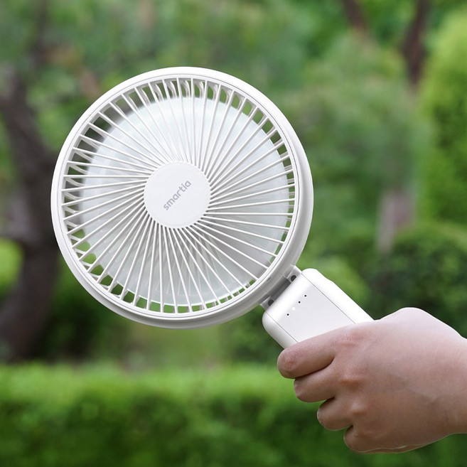 스마티아 맘모스팬 빅팬 휴대용 선풍기 탁상용 캠핑용 선풍기 MF1, 클라우드 화이트