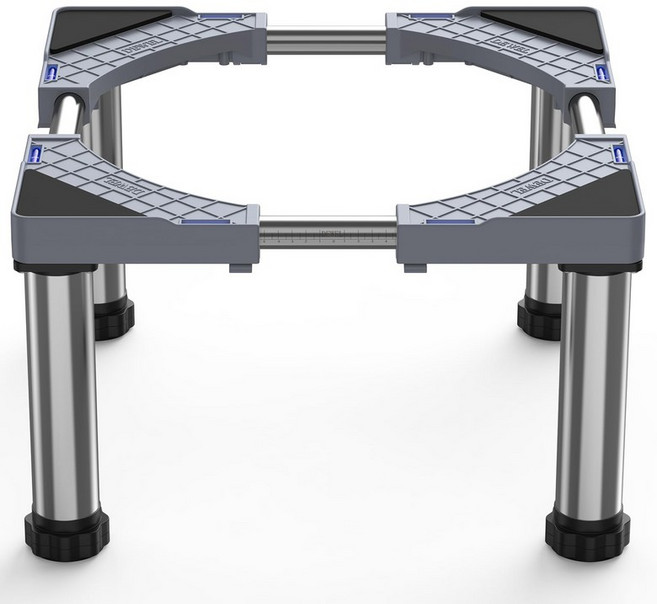 Equator 세탁기 높이조절 받침대 사이즈 높이 조절 가능 건조기 냉장고 다용도 수평계내장형 다리 연장 미끄럼 방지 방진 다용도 거치대, 1개, 그레이