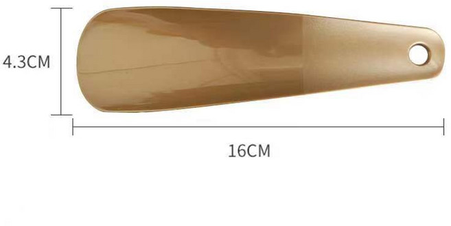 PP材質短柄鞋拔 輕巧便攜穿鞋輔助器, 金色,16cm, 1個