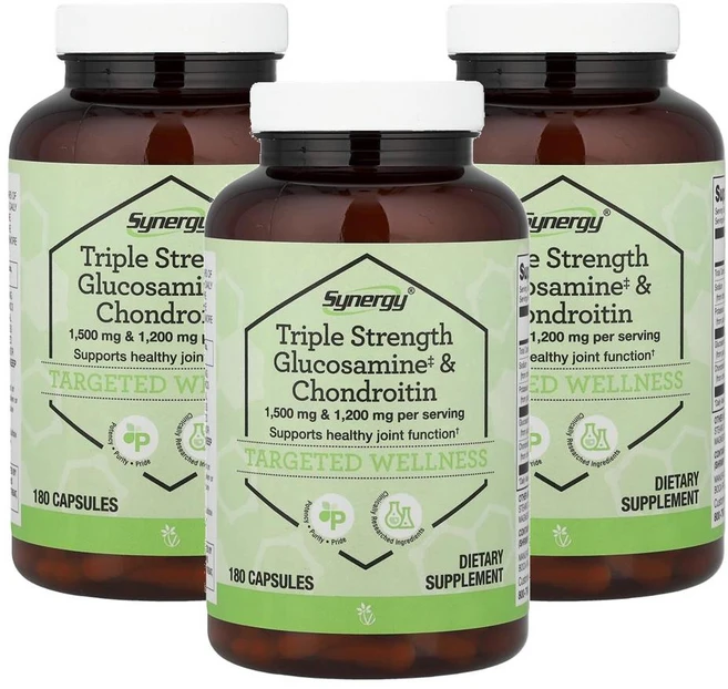 비타코스트 시너지 트리플 스트렝스 글루코사민 & 콘드로이친 Vitacost Synergy® Triple Strength Glucosamine & Chondroitin 180정, 3개 - 쿠팡