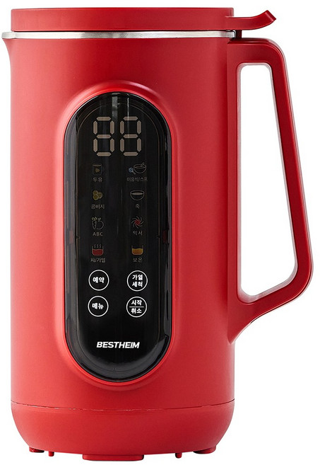 베스트하임 대용량 스텐304 이유식 죽 두유 제조기 1200ml, ESR-J1636, 레드(red)