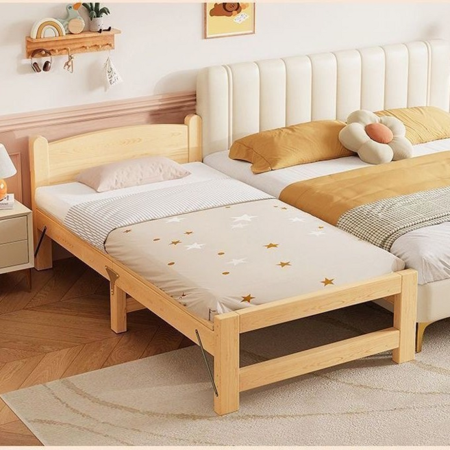 원목접이식침대 가정용 평상형 간이싱글침대 숲에온 평상형 침대 프레임 천연원목 주문제작 맞춤 저상형 수납형 단단한 침대 슈퍼싱글 196*100*40CM, 원목