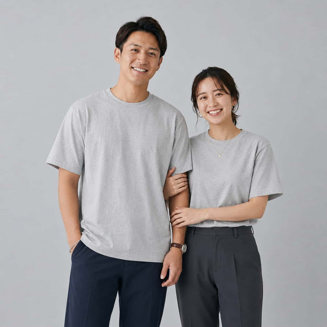280克重磅純棉短T, 淺灰色