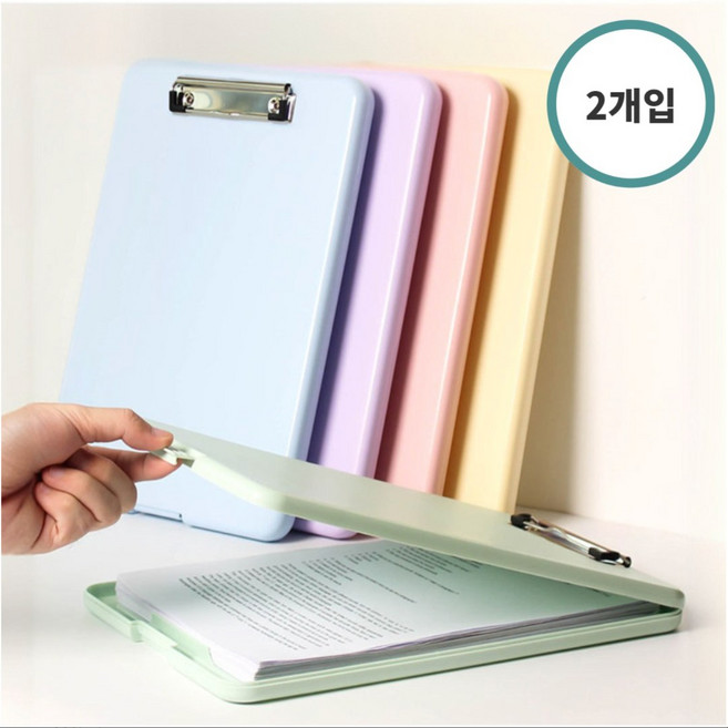 디노브 파스텔 A4 파일 케이스 클립보드, 보라색 2개, 1단