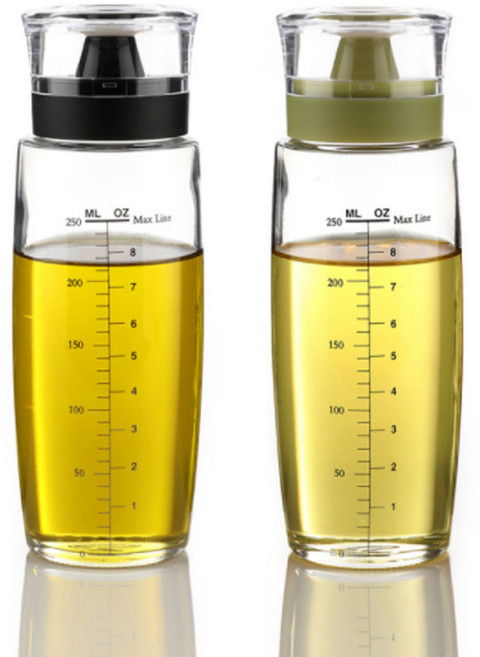 시노글라스 실리콘 유리 오일병 블랙 2개 + 그린 2개, 300ml, 1세트