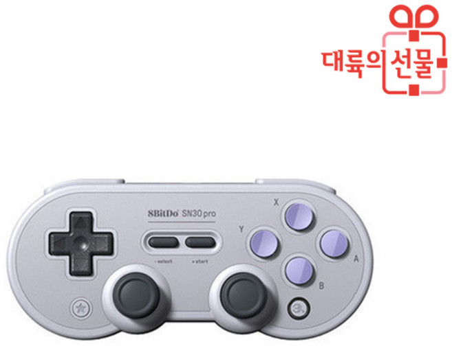 8Bitdo 블루투스 게임패드 New SN30 PRO 무선 윈도우 닌텐도 스위치, 1개, SN30 PRO(그레이)