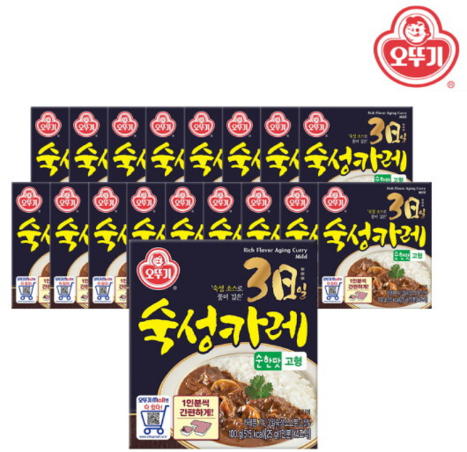 오뚜기 3일숙성카레 고형 순한맛, 100g, 18개