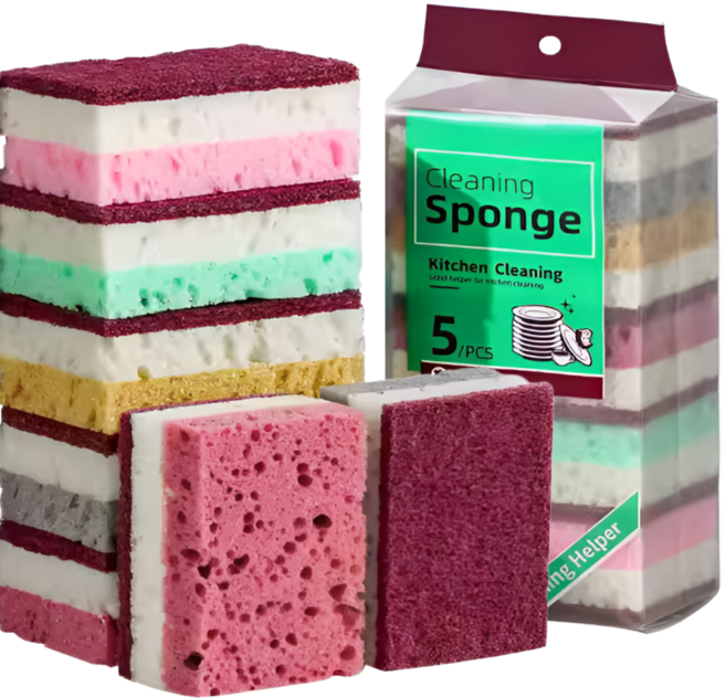 다이노 제로 스크래치 스펀지 수세미, 1세트, 5개