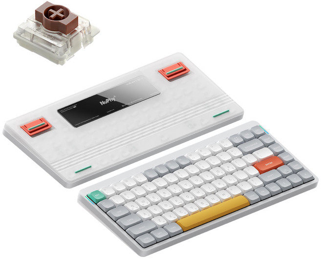 NUPHY AIR75 V2 기계식키보드 갈축 블루투스 무선 유선 텐키리스 슬림형, 아이오닉 화이트