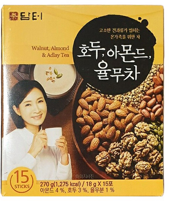 담터 호두 아몬드 율무차 스틱형, 90개, 270g, 6개