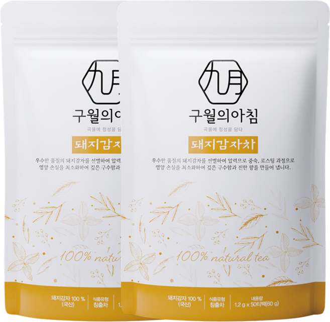 국산 쪄서볶은 돼지감자차 삼각티백, 2개, 50개입, 1.2g
