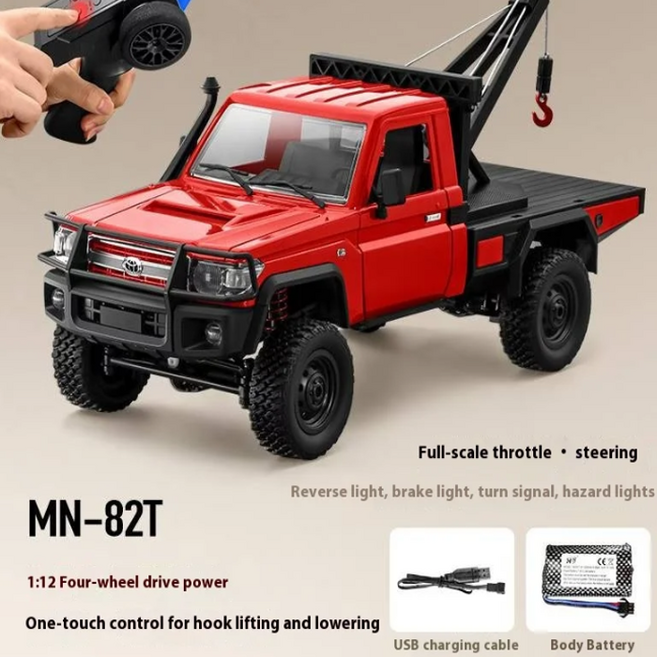 MN82-T 4륜 구동 오프로드 차량 견인 1:12 픽업 트럭 Lc79 등산 자동차 (레드), 레드, 1개