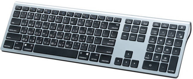 LEXKING LKB-7302 雙模式有線鍵盤 支援Mac/Win系統, 銀, 剪刀腳結構