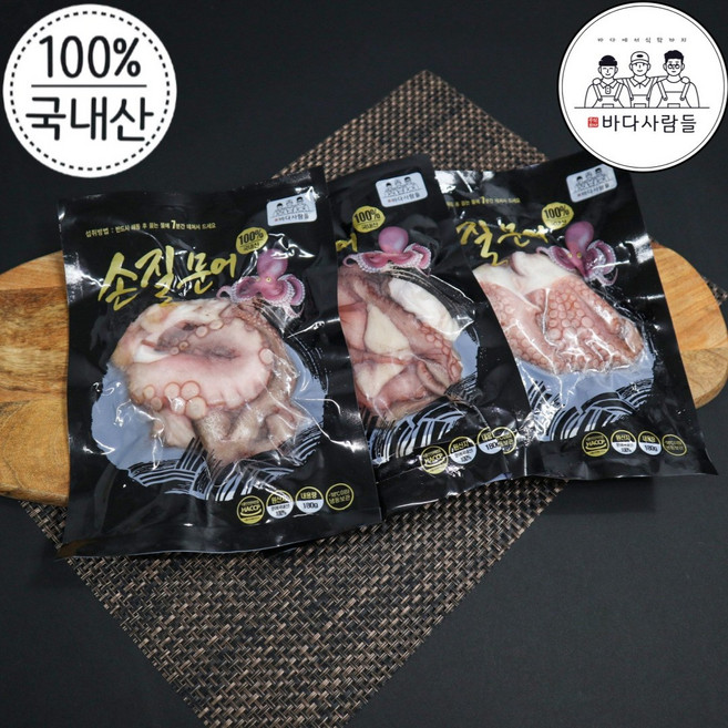[바다사람들] 국내산 자연산 먹기좋은 냉동 세척 손질문어, 7개, 180g