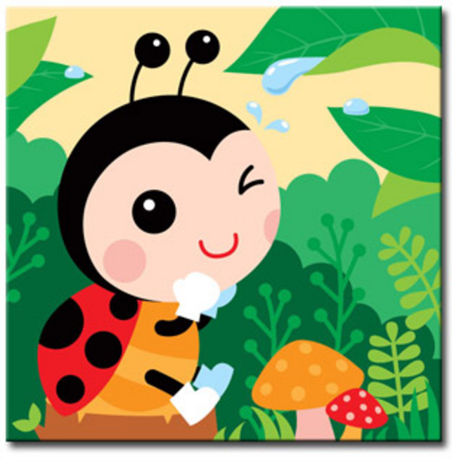 DIY캔버스페인팅 명화그리기 세트 유화 그림 캐릭터 액자, 선택2 큐트 DIY캔버스페인팅, 999개