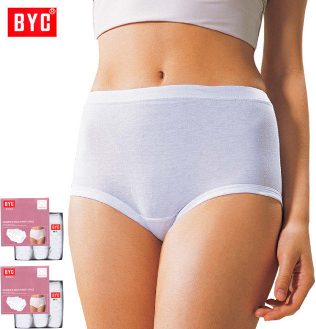 BYC 여성 베이직 순면 맥시 흰팬티 6p (2상자)