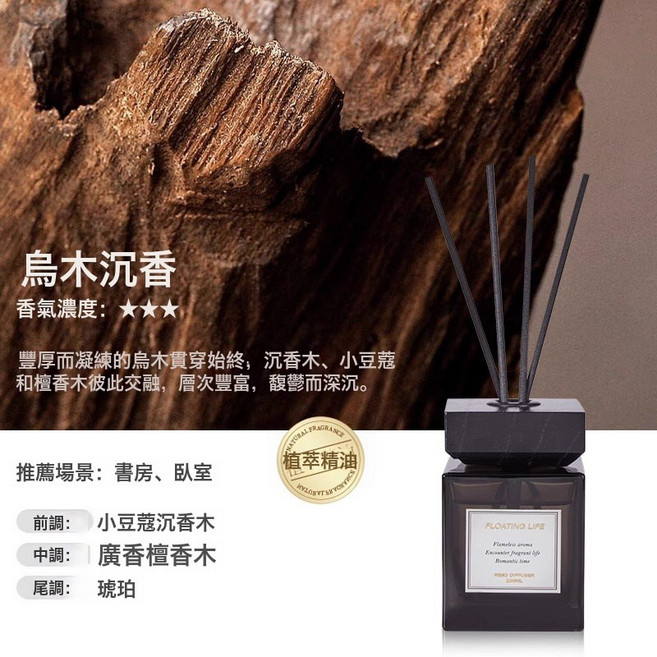 DIU 五星級酒店香薰家用室內持久高級用廁所薰香氛衛生間擺件, 烏木沉香(高級木質香):單瓶裝【200ml大容量】, 1個, 1L