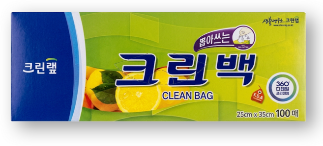 크린랩 뽑아쓰는 크린백 25cm x 35cm, 중(M), 100개입, 1개