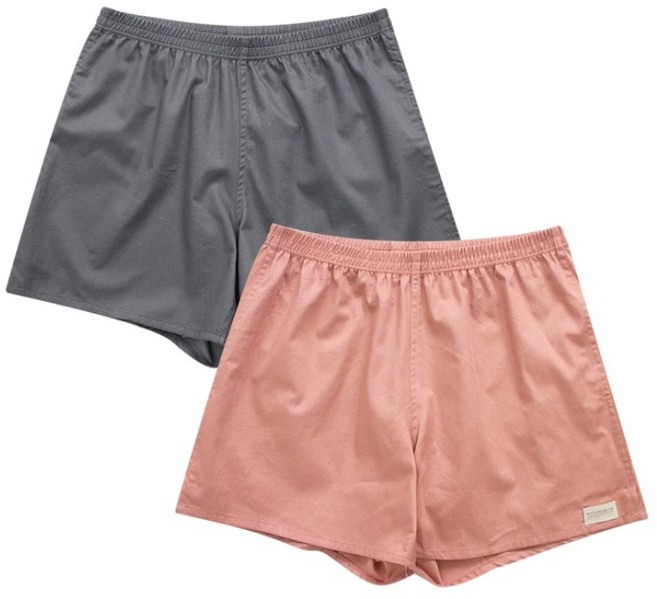 물랑루즈 파스텔 40수 트윌 순면 트렁크 반바지 여성용 2종세트