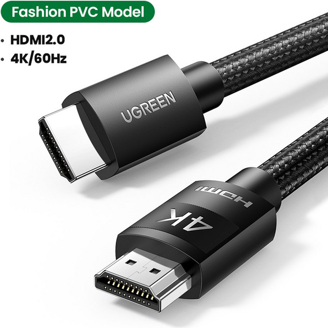 UGREEN HDMI 케이블 RTX 3080 PS4 Xbox HDMI 분배기 HDMI 스위치 Aux 이더넷 케이블 4K 3D 케이블 HDMI 용 4K/60Hz HDMI 2 0 케이, 0.5m, 4K Fashion PVC Black