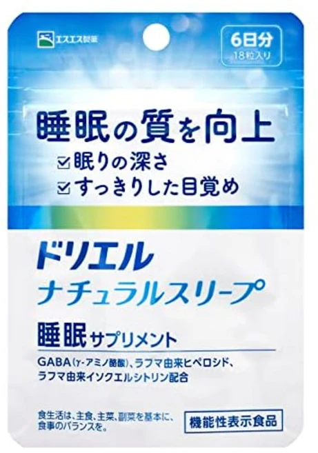 도리엘 내추럴 슬립 18알 6일분 수면 보조 식품 GABA 라흐마 에스에스 제약 기능성 표시 식품, 18정, 1개 - 쿠팡
