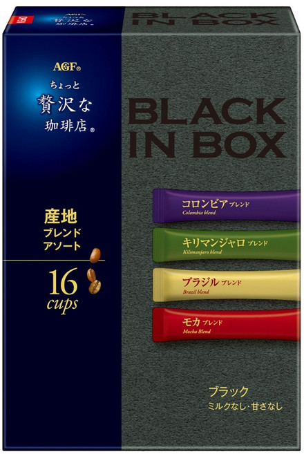 稍許奢華咖啡店 黑咖啡盒裝 綜合產地咖啡豆, 2g, 1個, 16入