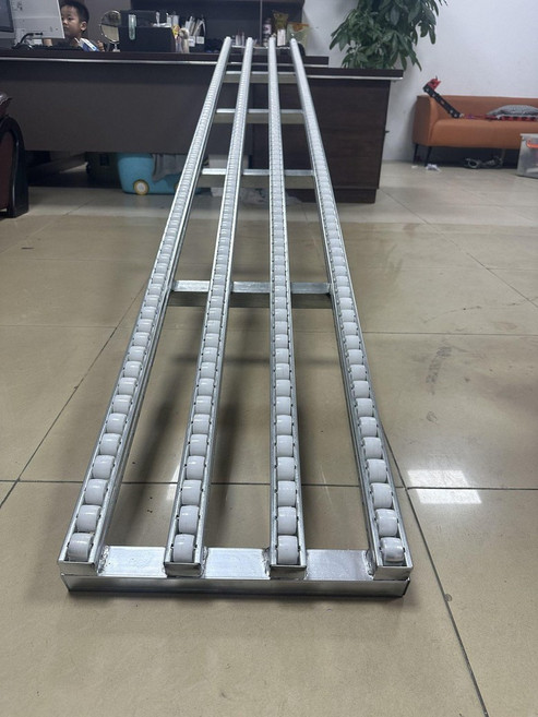 택배 롤러 무동력 상하차 컨베이어 물류 하역 운반 창고 슬라이딩 롤링기, 1개, 8m 2+3+3m 4단 40cm