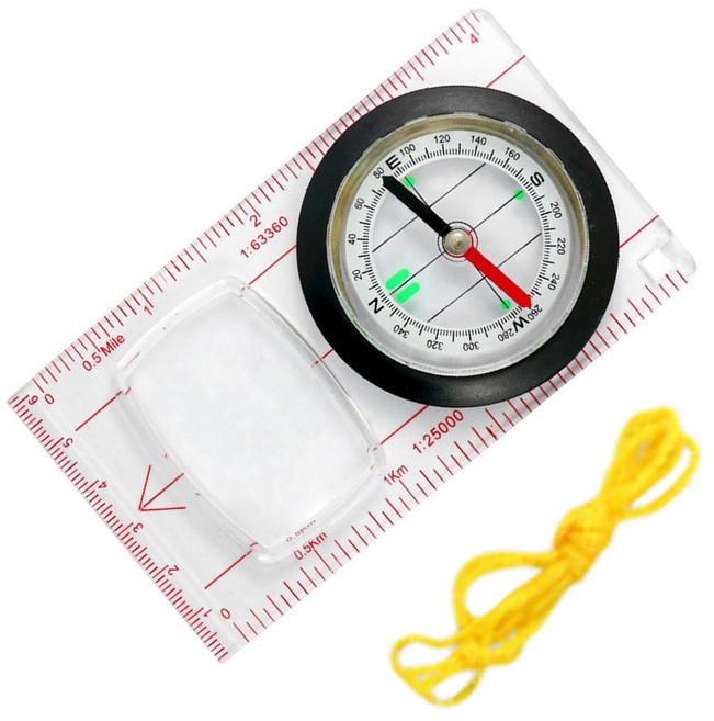 지도 읽기 배낭 여행을 위한 내비게이션 캠핑 다기능 나침반 자, DC455B, 1개
