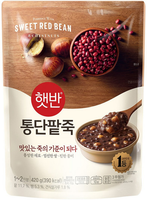 햇반 소프트밀 통단팥죽, 420g, 1개