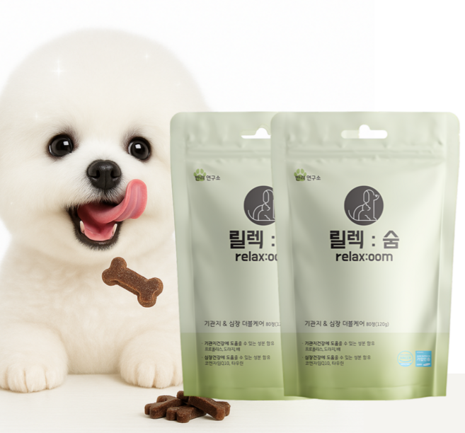 강아지 기관지 심장 더블케어 영양제 릴렉숨, 80정, 호흡기/기관지, 2개