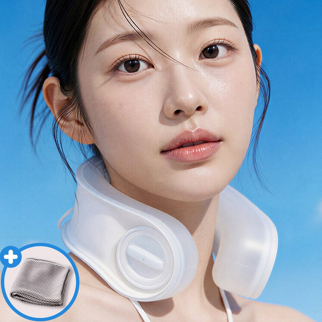 무감 아이스 넥쿨러 대용량 + 쿨링 타월, 1개, 화이트