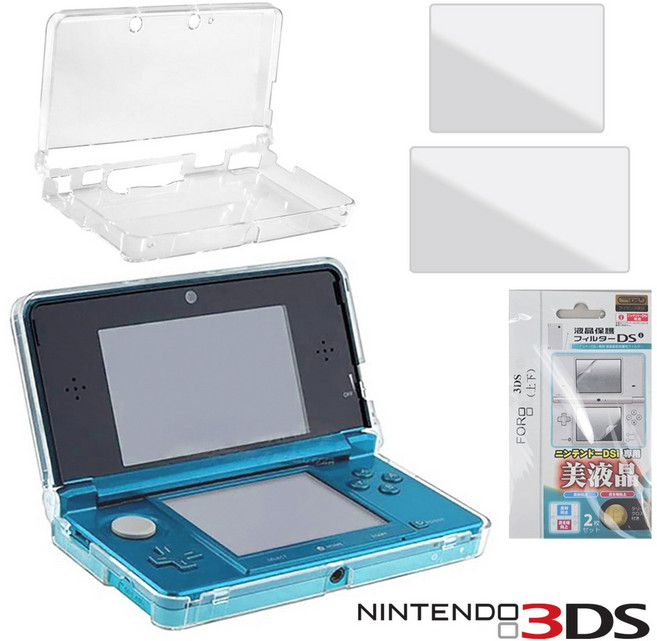 호환 닌텐도 3DS 투명 크리스탈 케이스 풀커버 액정 보호 필름 2종 방탄셋트, 닌텐도 3DS 2종 방탄셋트, 1세트, n1187