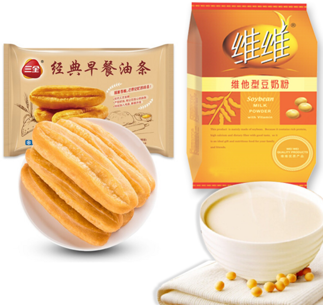 홍홍 중국식품 삼전 요우티아오 400g + 또우장 SET 유티아오 YOUTIAO 중국꽈배기 떠나이펀 두유파우더, 860g, 1개