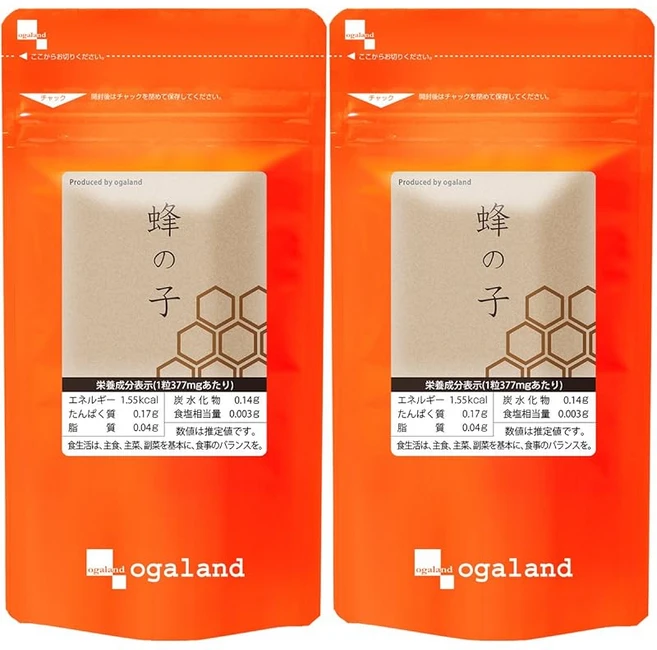 오가랜드 ogaland 덕용 벌의 새끼 180캡슐 / 약 6개월분 치노코 보충제 필수아미노산/미네랄 함유 로열젤리 비타민 미네랄, 1개, 180정 - 쿠팡