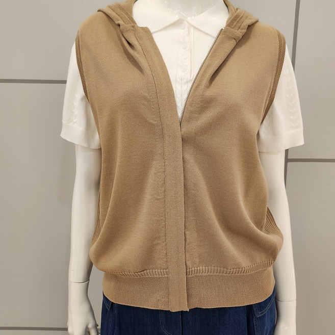 BCBG 올앤썬드리 여름25 프레쉬 후드 집업 베스트 A5M3K501