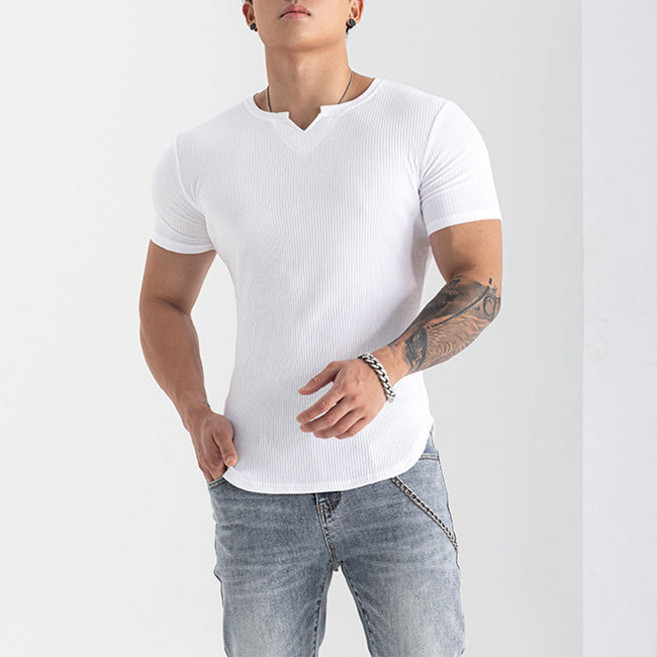 인어미남 남성 여름 머슬핏 반팔 스포츠 티셔츠 슬림핏 스판 근육티