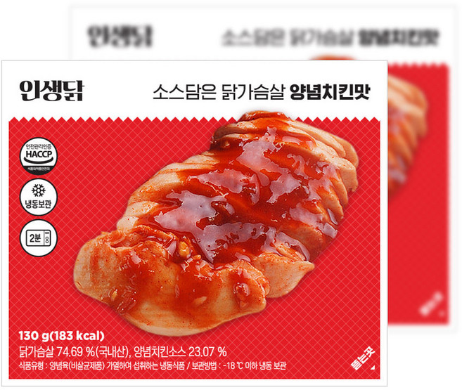 인생닭 소스담은 닭가슴살 슬라이스 양념치킨맛, 30개, 130g