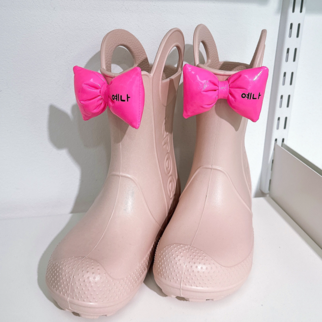 이름 주문제작 2p 세트 리본 파츠 참 샌들 diy 콜마이네임 신발꾸미기