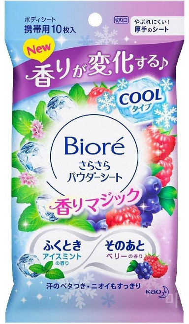 비오레 사라사라 스무스 시트 아이스 민트 투 베리 휴대용 10매, 1개