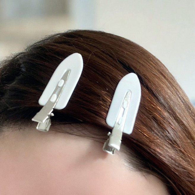 메이크업 전용 헤어핀 앞머리고정 집게핀, 10개, 화이트