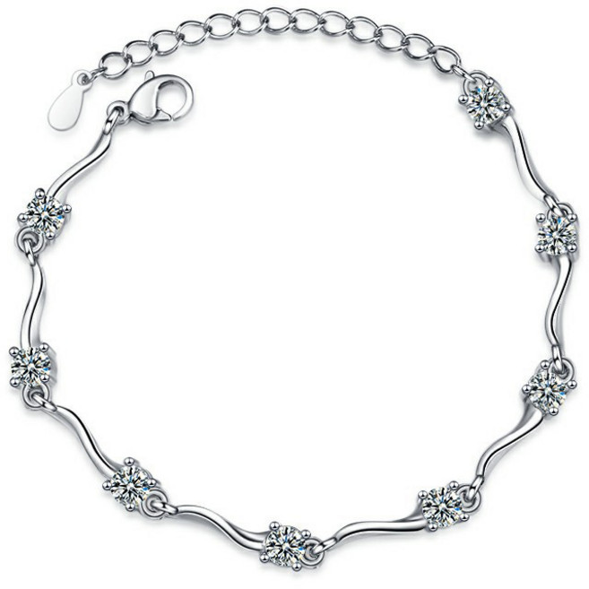 시르겜스 모이사나이트 4.0mm 대의 마디 모조 다이아몬드 베이직 팔찌