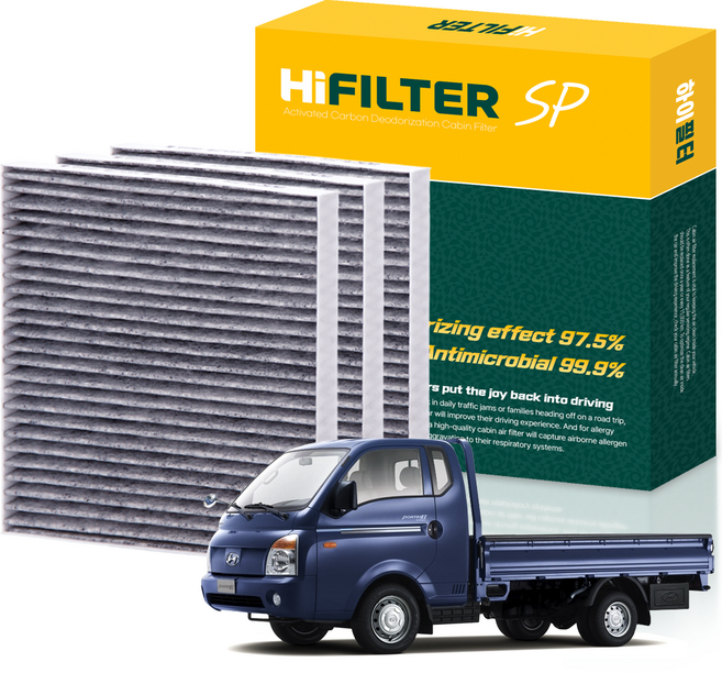 하이필터 현대 자동차 포터2 활성탄 에어컨필터, 3개, 더 뉴 포터2 (사이즈확인필수) HI-F006