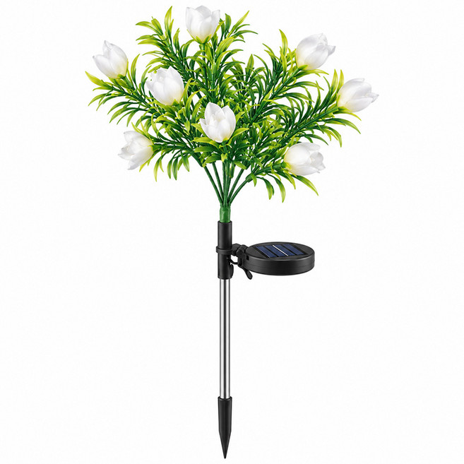 太陽能花燈 庭院景觀裝飾燈 樹枝燈, 暖光-白花, 暖光-白花