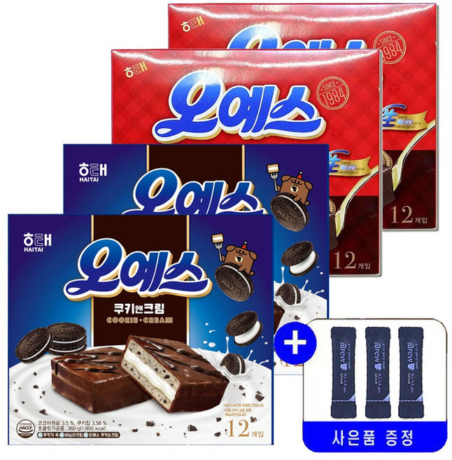 해태제과 NEW 오예스 쿠키앤크림 360gx2개+오예스 360gx2개 묶음 행사, 1세트, 360g