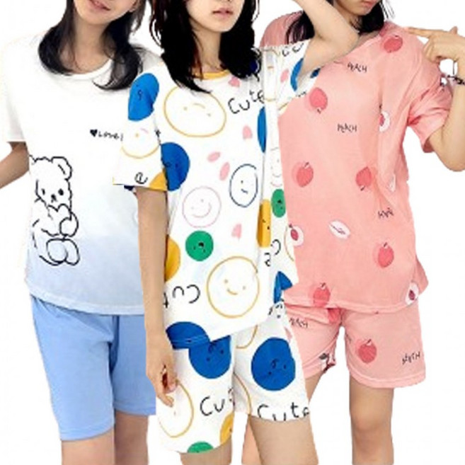 옆집샵 디자인 여름 잠옷 세트 휴양지 분위기가 물씬 풍기는 홈웨어 파자마